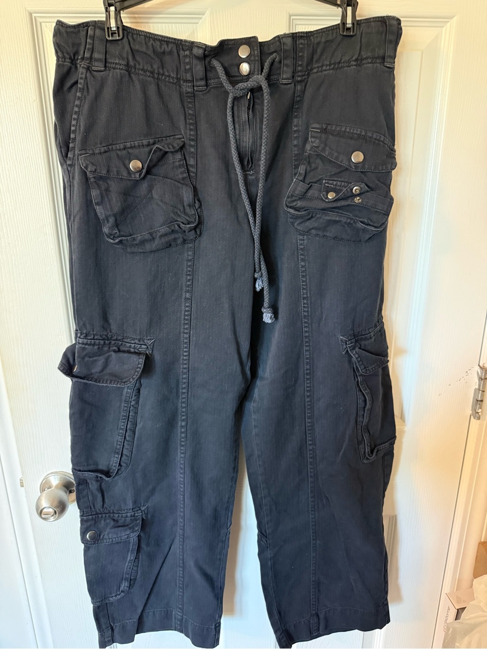 Free People women’s black Cargo Pants with Drawstring